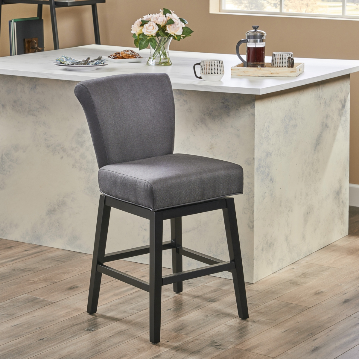 Streamdale Furniture Modern Swivel Counter Stool For Comfort And Style