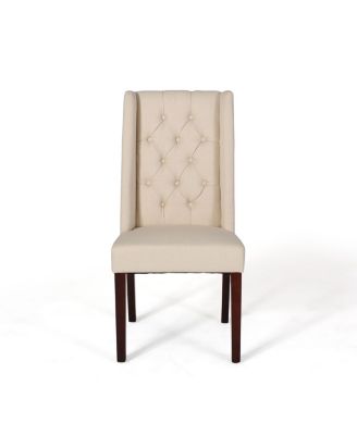 Set of 2 Fabric Sophisticated Tufted Dining Chairs With Diamond Stitching