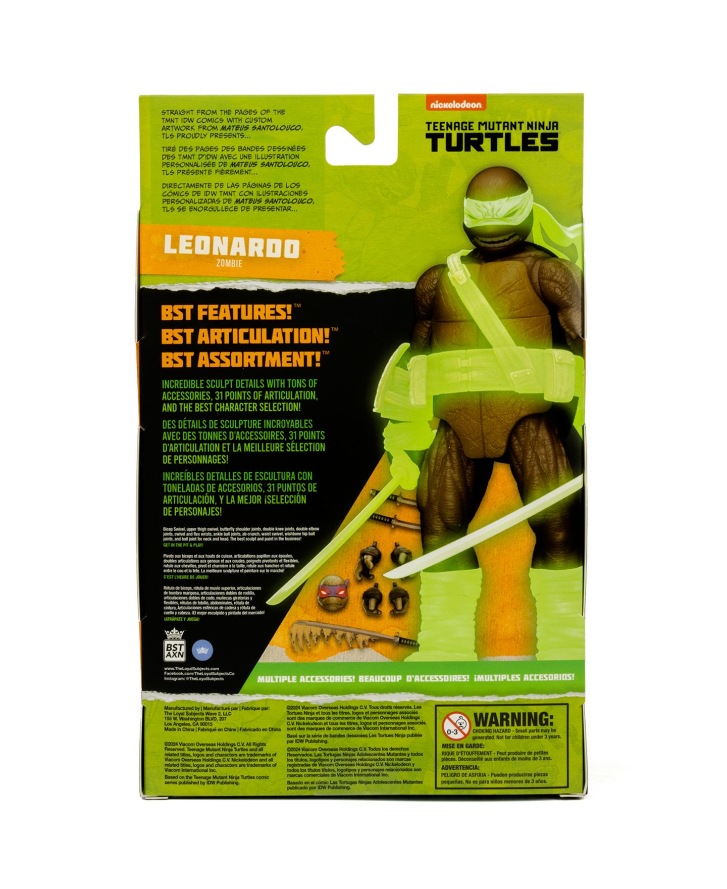 Детская фигурка The Loyal Subjects Bst Axn Undead GID Leonardo 5" Figure, Special Edition — фото 3