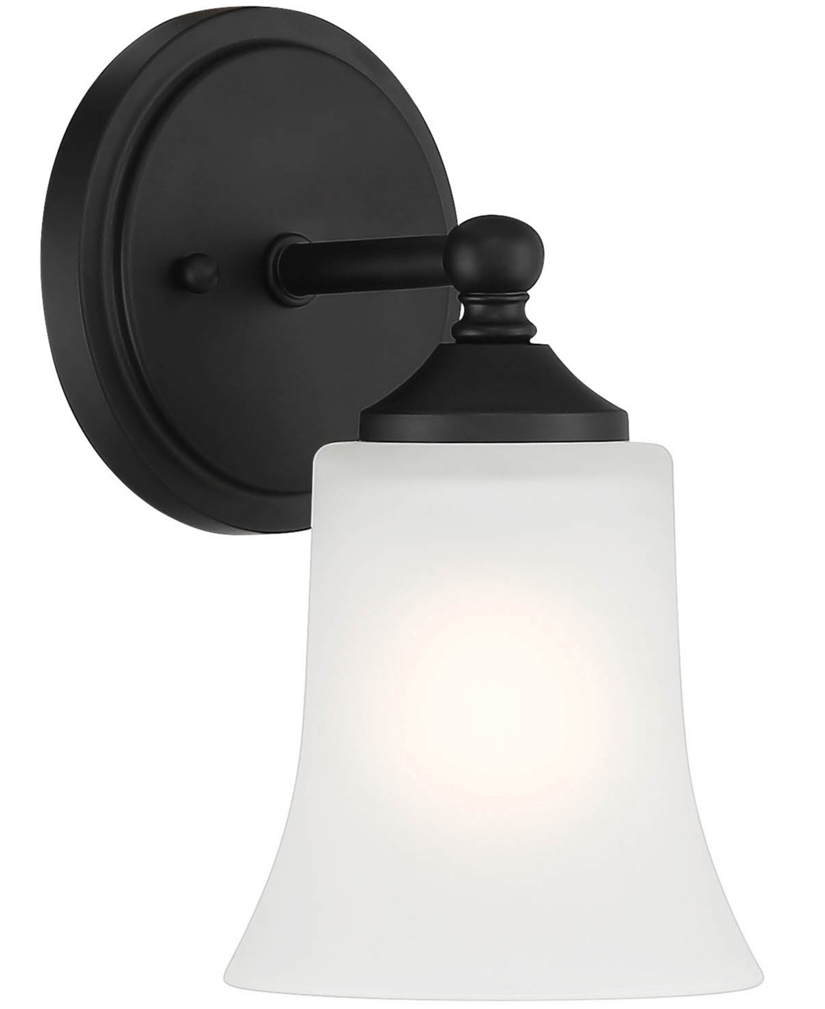 Designer's Fountain Bronson 5.25" Metal 1 Light Wall Sconce In Matte Black