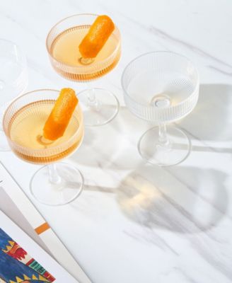 Khen Classic Art Deco Acrylic Shatterproof Coupe Glasses Set of 4