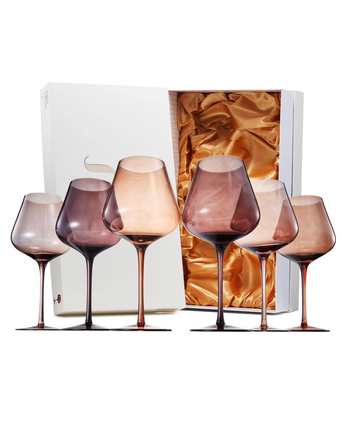 The Wine Savant Khen Venus Wine Glass Set 20oz Glasses Set Of 6 In Brown