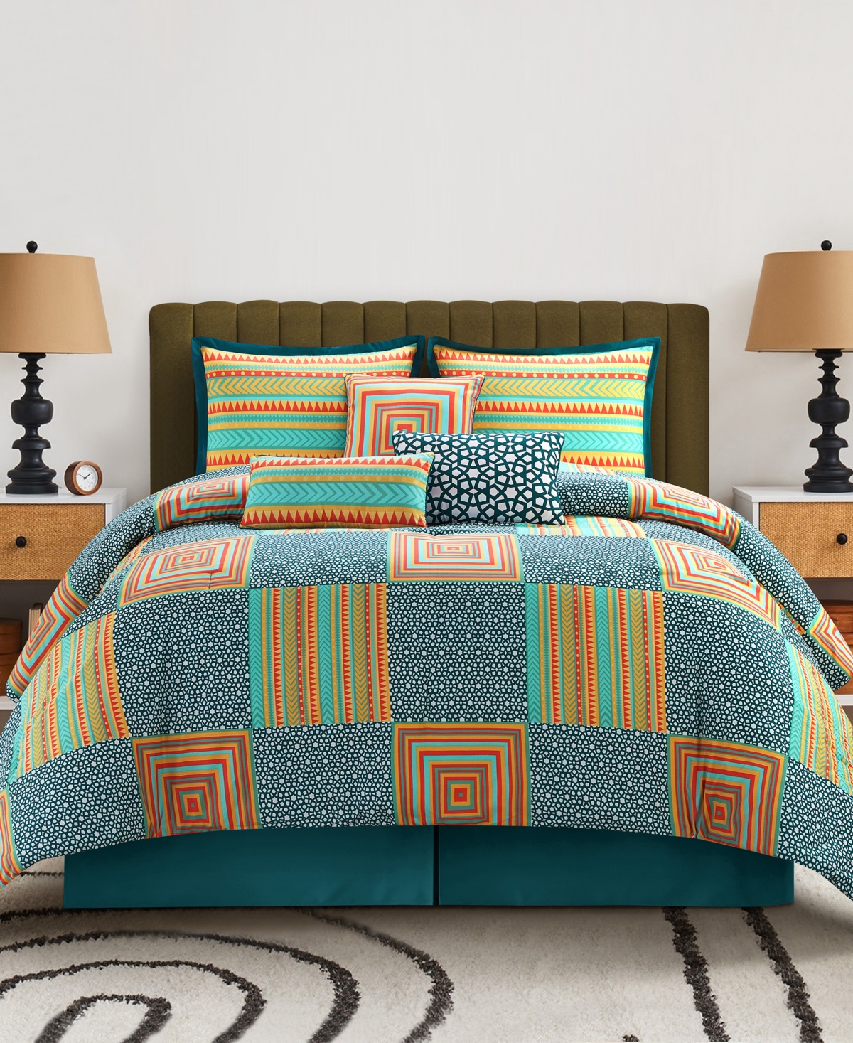 Closeout! Stratford Park Armani Reversible 7-Pc. Comforter Set, King