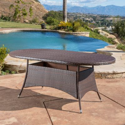 Ramsey Outdoor Oval Wicker Dining Table