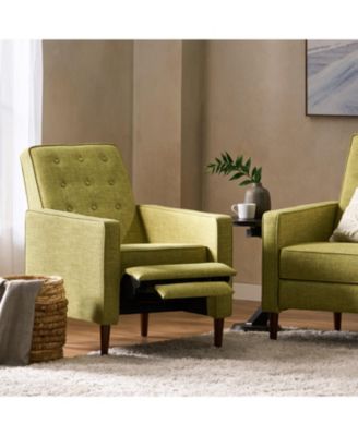 Mid-Century Modern Button-Tufted Upholstered Recliner