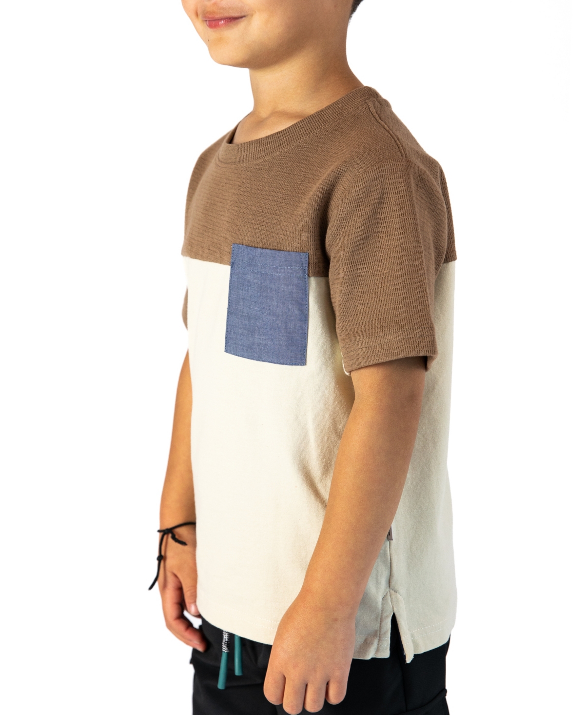 Sovereign Code Big Boys Dwell Color Blocked Textured Short Sleeve Tee Shirt