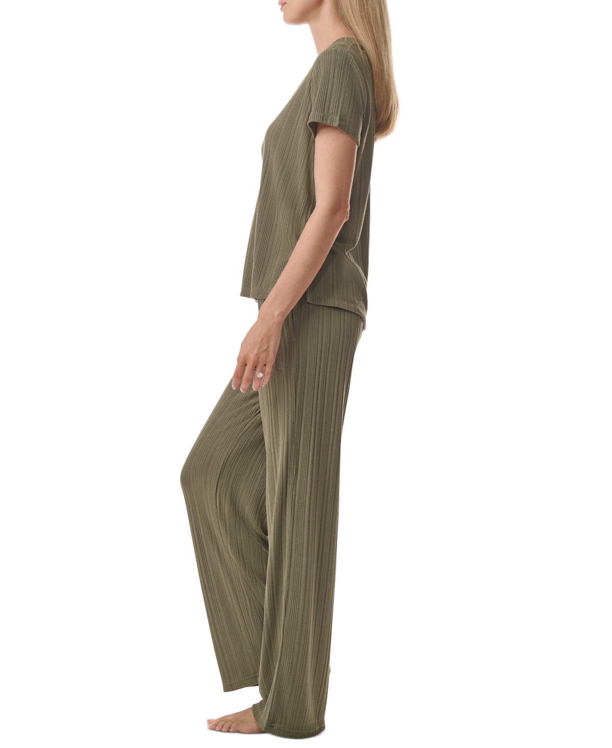Tommy Hilfiger Women's 2-Pc. Short-Sleeve Ribbed Pajamas Set