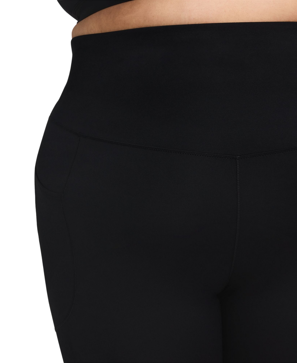 Nike Women's One High-waisted 8" Biker Shorts With Pockets (plus Size) In Black,black
