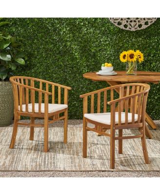 Acacia Wood Dining Chair With Water-Resistant Cushions
