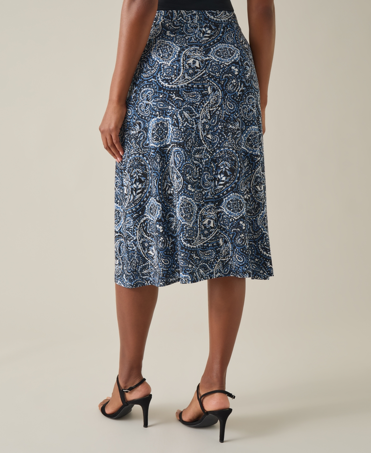 Kasper Women's Printed Pull-On Midi Skirt