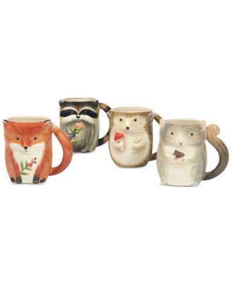 Woodland Critters 3-D Mugs, Set of 4