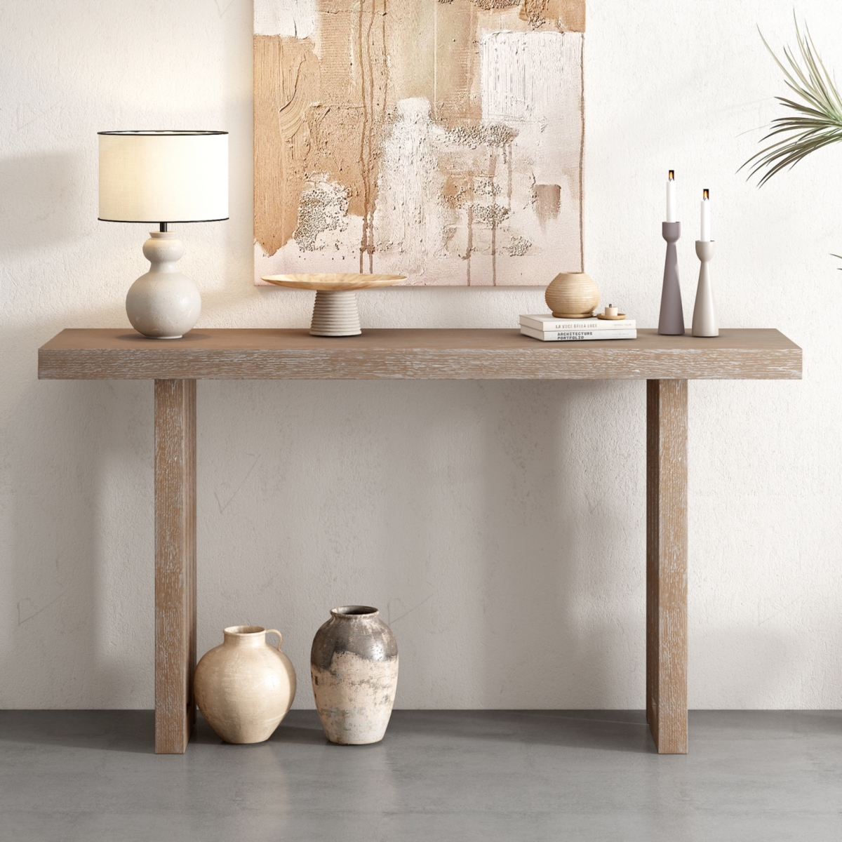 Streamdale Oak Veneer Console Table with Distinctive Sides