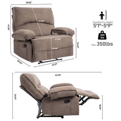  Oversized Push-Back Recliner with Super Soft Fleece