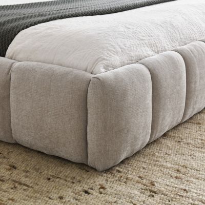 Streamdale Queen Size Upholstered Platform Bed with Chenille Fabric Headboard