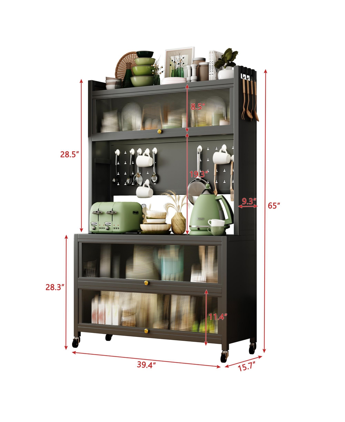 Streamdale Kitchen Storage Cabinet Bakers Rack, Microwave Shelf, Organizer