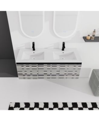 48'' Wall-Mounted Bathroom Vanity with Soft-Close Doors