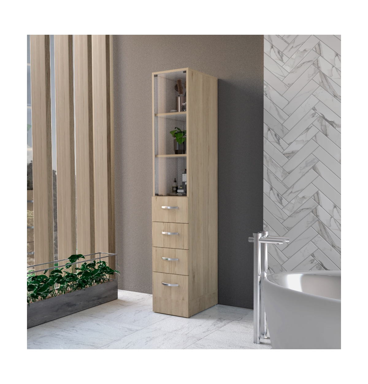 Preston Linen Cabinet - Light pine