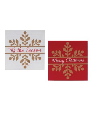 Charming Snowflake Sentiment Signs Set of 6 Winter Decor Accents