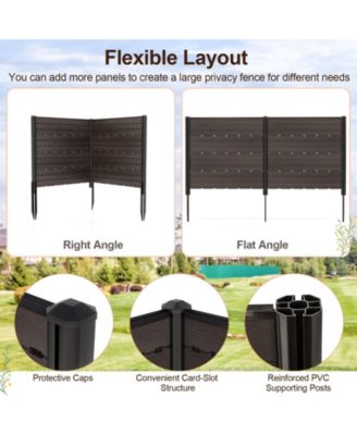 Outdoor Privacy Fence Screen with 5 Ground Stakes for Garden Yard Patio