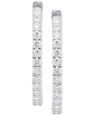 Lab Grown Diamond Hoop Earrings (2 ct. t.w.) in Sterling Silver