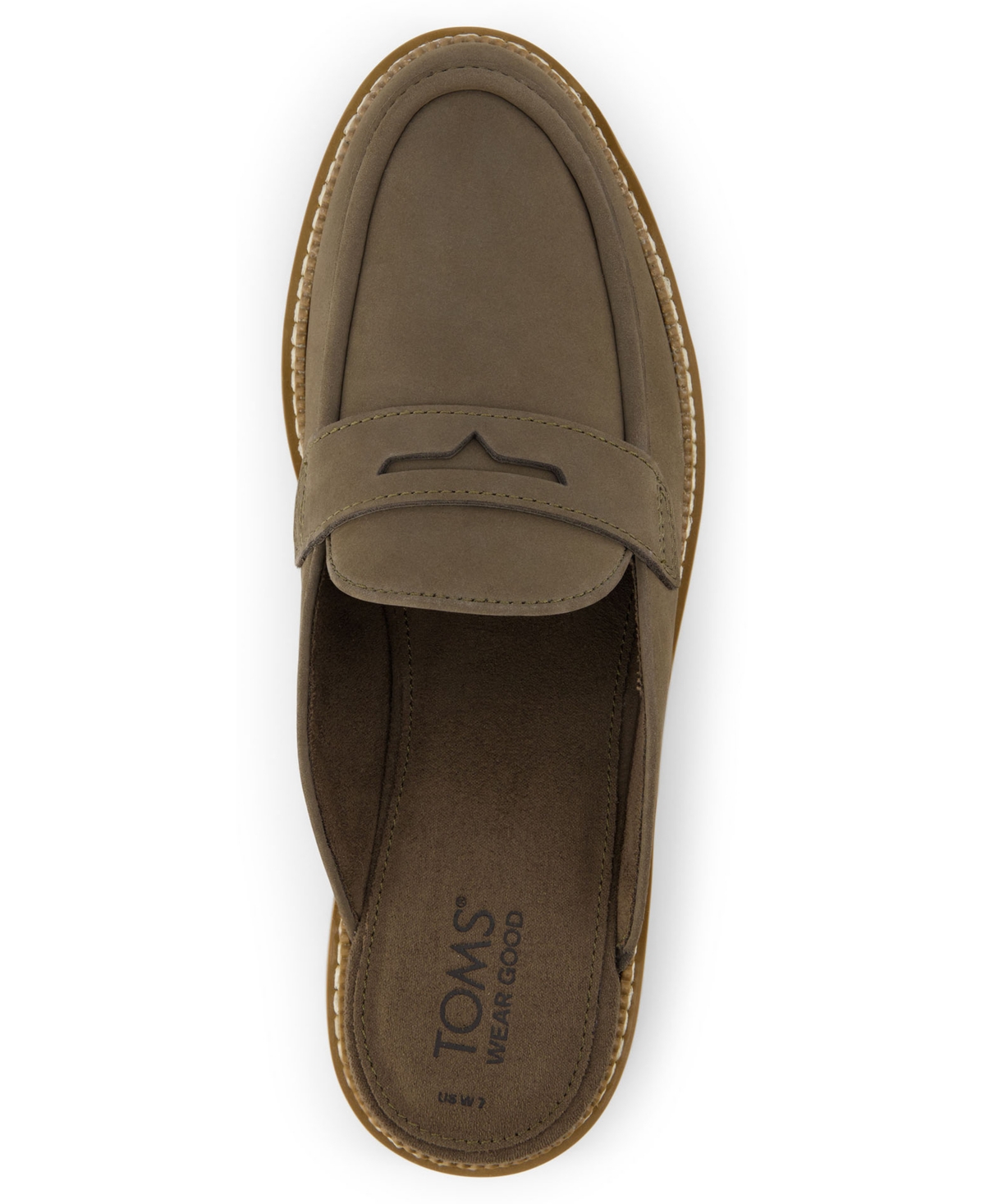 Shop Toms Women's Cara Lug Sole Loafer Mules In Canteen Green Leather