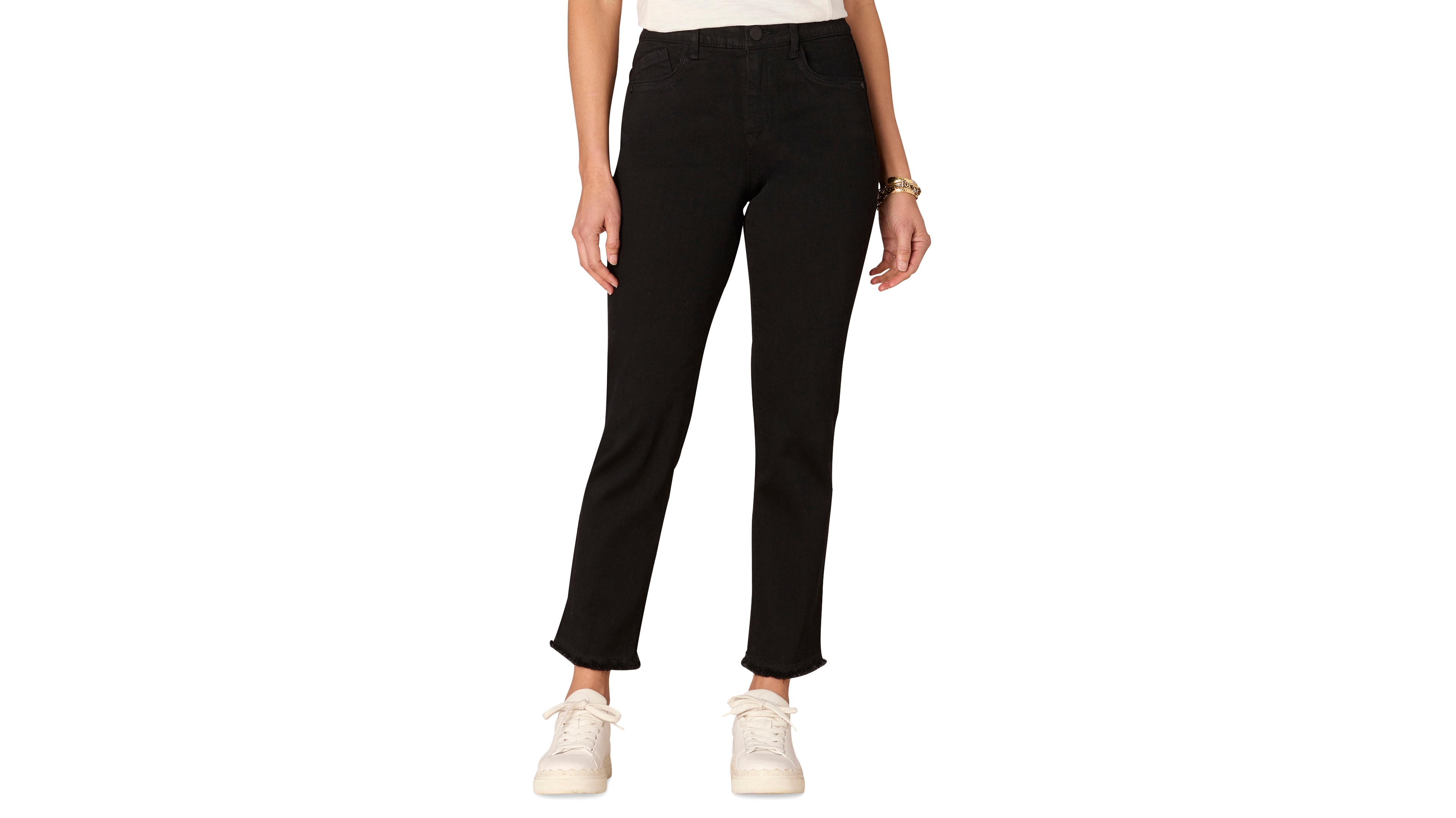 Democracy Petite Absolution Raw-Hem Slim-Straight Jeans