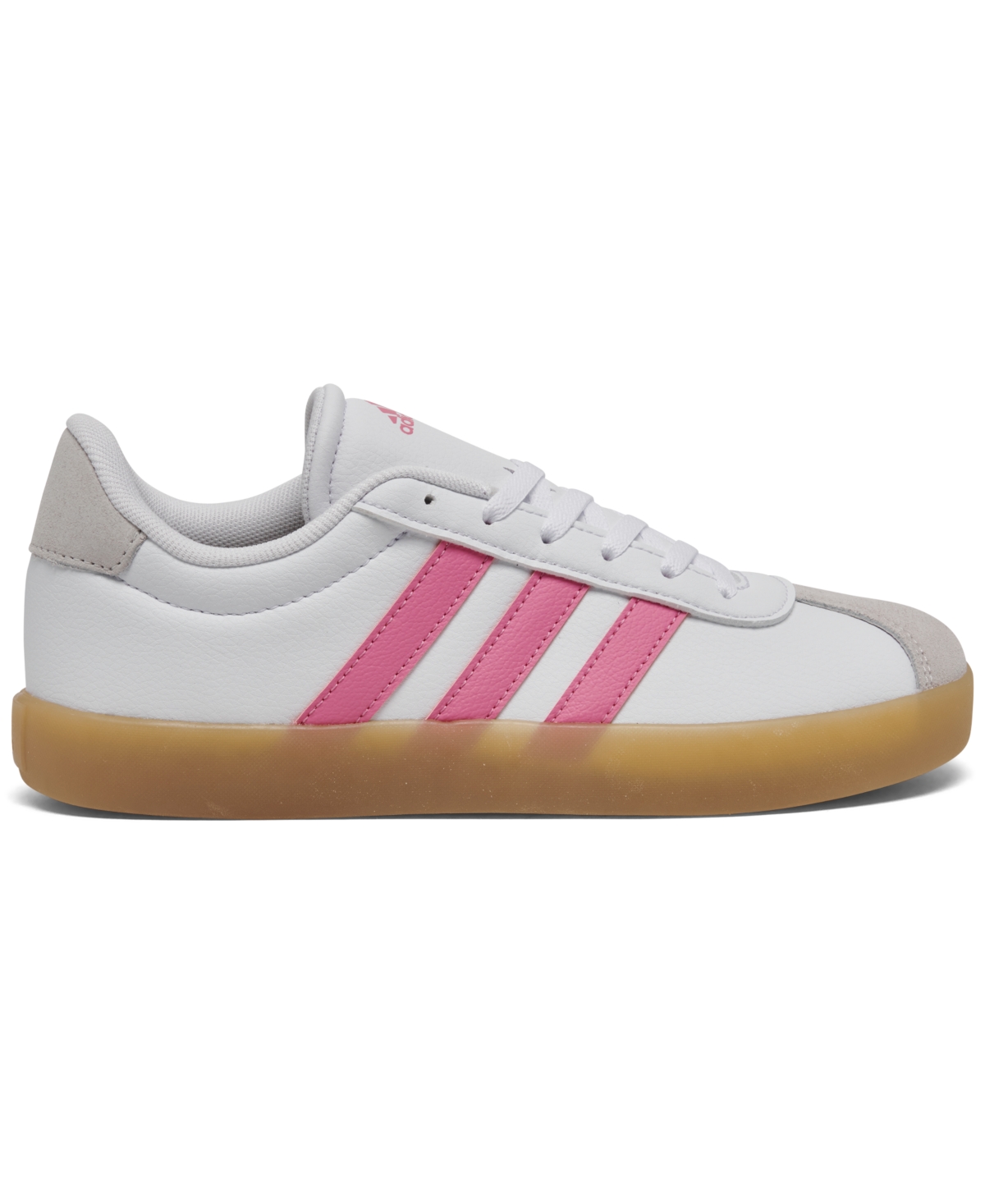 Adidas Originals Big Girls Vl Court 3.0 Casual Sneakers From Finish Line In White,pink