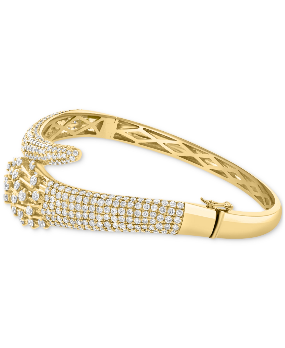 Effy Collection Effy Diamond Pave Flared Bangle Bracelet (4-1/8 Ct. T.w.) In 14k Gold In Yellow Gol
