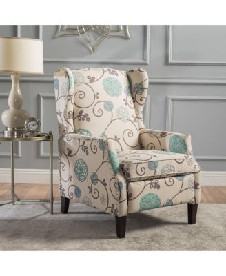  Traditional Wingback Recliner With Studded Border
