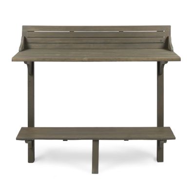Acacia Wood Balcony Bar Table, Gray