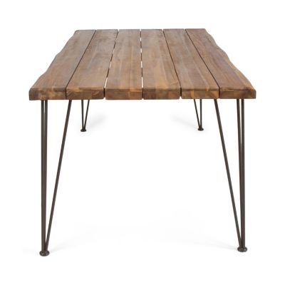 Streamdale Zion Industrial Acacia Wood & Metal Dining Table
