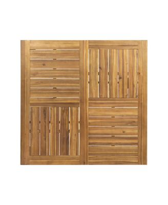 Lankershim 64: Modern Industrial Dining Table With Acacia Wood And Slat Design