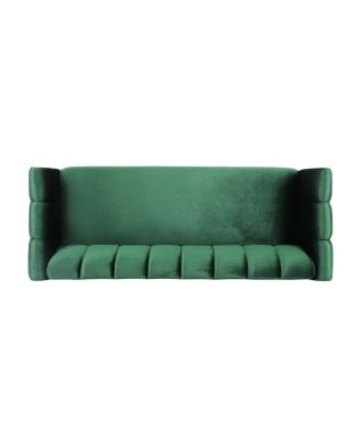 Miranda Velvet Sofa Modern Glam with Channel Stitching