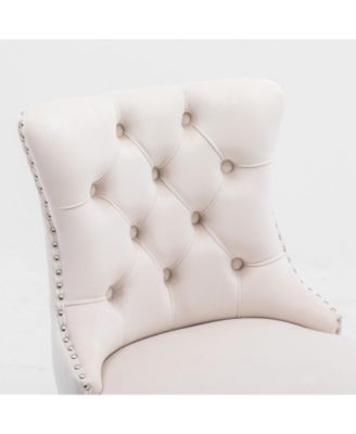 Velvet Barstools with Button Tufted Backrest and Chrome Trim (Set Of 2)