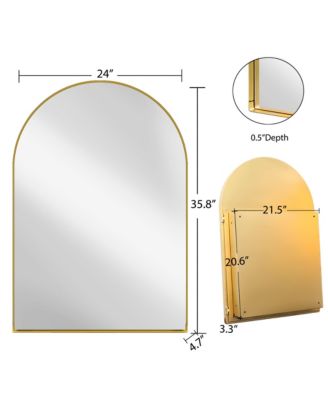 24x36" Recessed Gold Metal Medicine Cabinet with Mirror