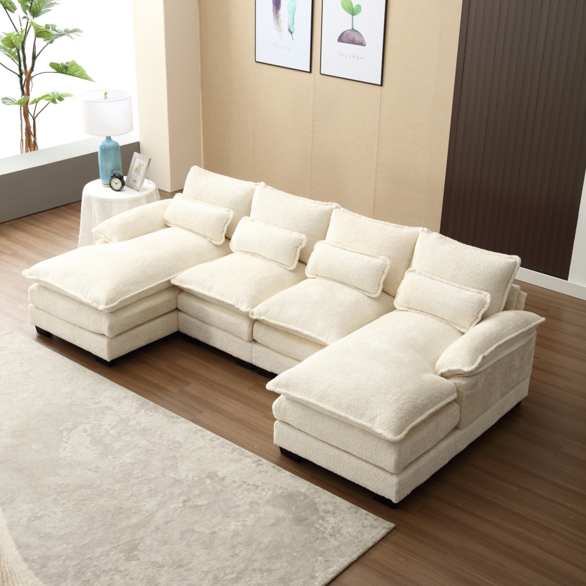 Streamdale Furniture Spacious U-Shape Sectional Sofa with Durable Chenille Fabric