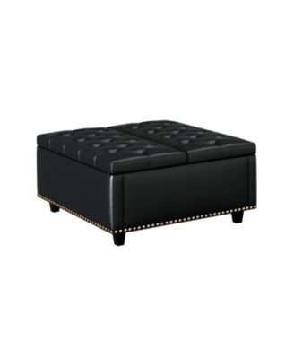 Streamdale PU Leather Oversized Storage Ottoman with Nailhead Trim