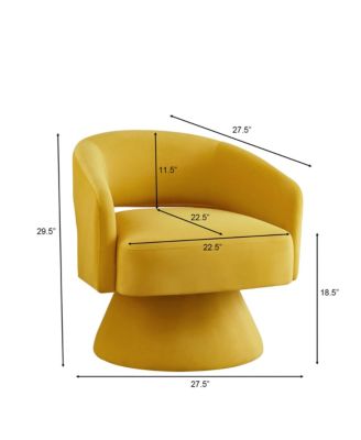 Modern Swivel Accent Chair Velvet, Open Back, 360 Rotation