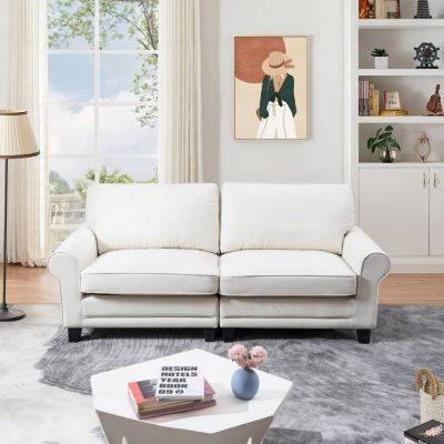 Streamdale 75.6" Pet-Friendly Leather Loveseat with Removable Cushions