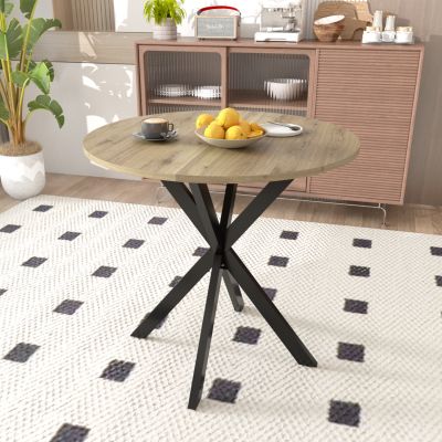 Streamdale Modern Industrial Dining Table, 31.5" Round