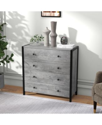 4-Drawer Dresser Modern Wooden Chest of Drawers for Bedroom Living Room