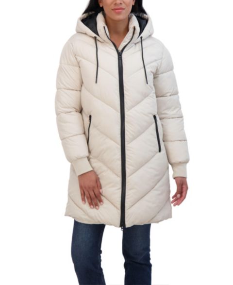 Женская куртка Sebby 3/4 Puffer Jacket with Hood, цвет: Бежевый