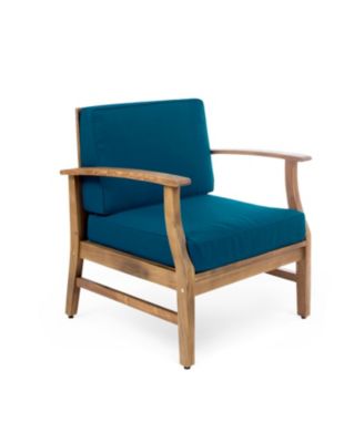 Streamdale Perla Acacia Wood Club Chair With Water-Resistant Cushion