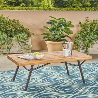 Modern Acacia Wood Patio Coffee Table