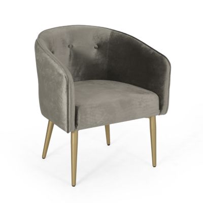 Modern Glam Velvet Dining Chair With Button Tufting