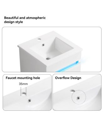 Elegant 16" Bathroom Vanity with Radar Sensing Light and Ample Storage