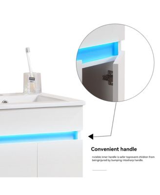 Elegant 16" Bathroom Vanity with Radar Sensing Light and Ample Storage