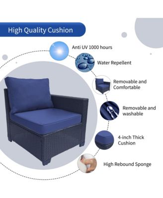 Streamdale 7-Piece Outdoor Rattan Sofa Set with Cushions