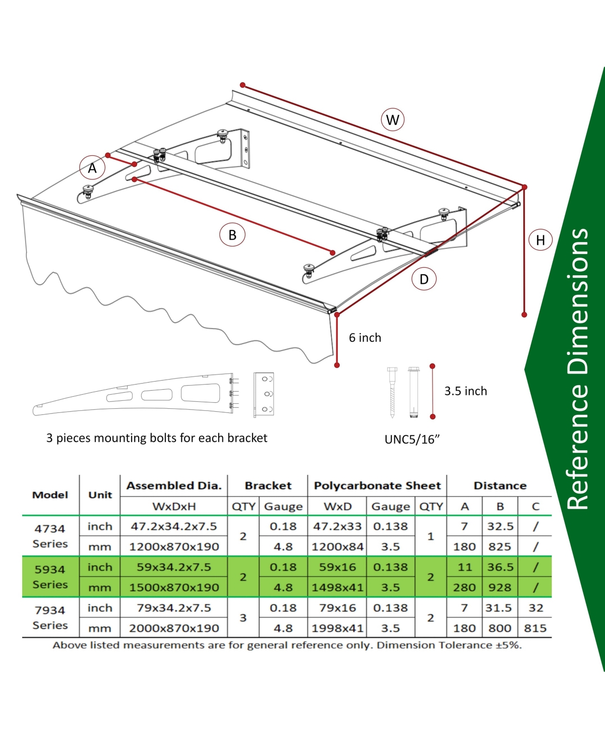 Streamdale Furniture Awning Canopy: 59