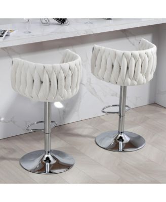 Streamdale 360 Swivel Bar Stools with Woven Cushions (Set of 2)